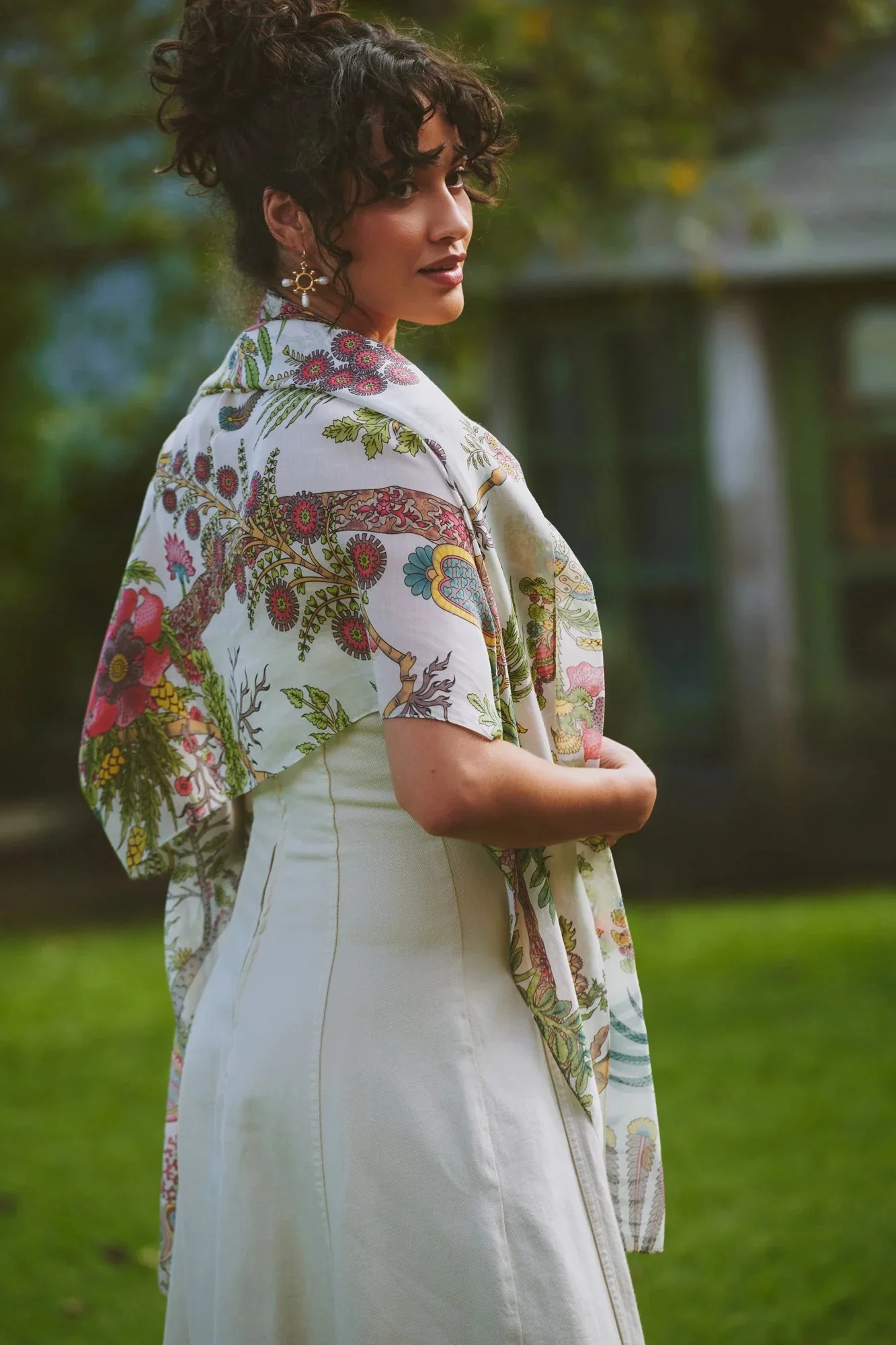 One Hundred Stars Boho Garden Ecru Scarf - Image 2