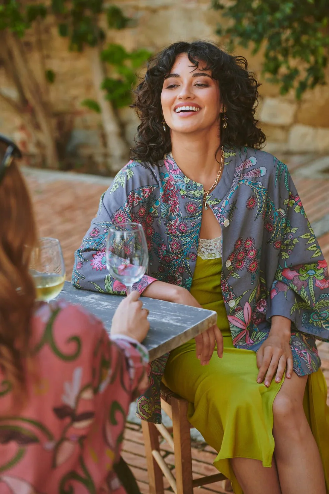 One Hundred Stars Boho Garden Grey Summer Jacket - Image 6