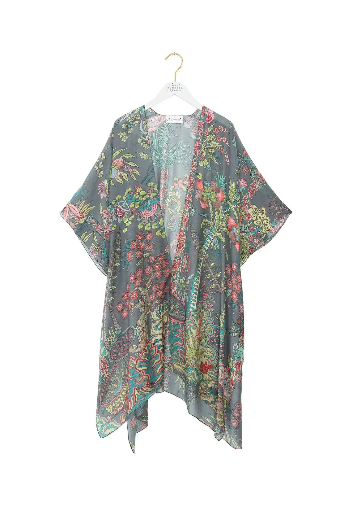 One Hundred Stars Boho Garden Grey Throwover - Image 4