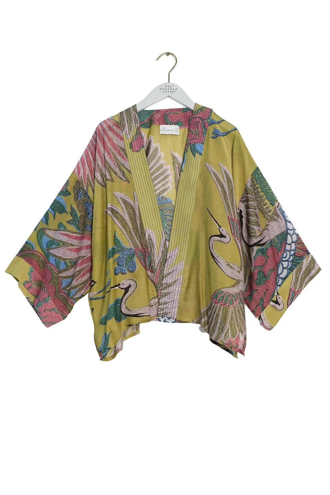 One Hundred Stars Crane Olive Kimono - Image 2