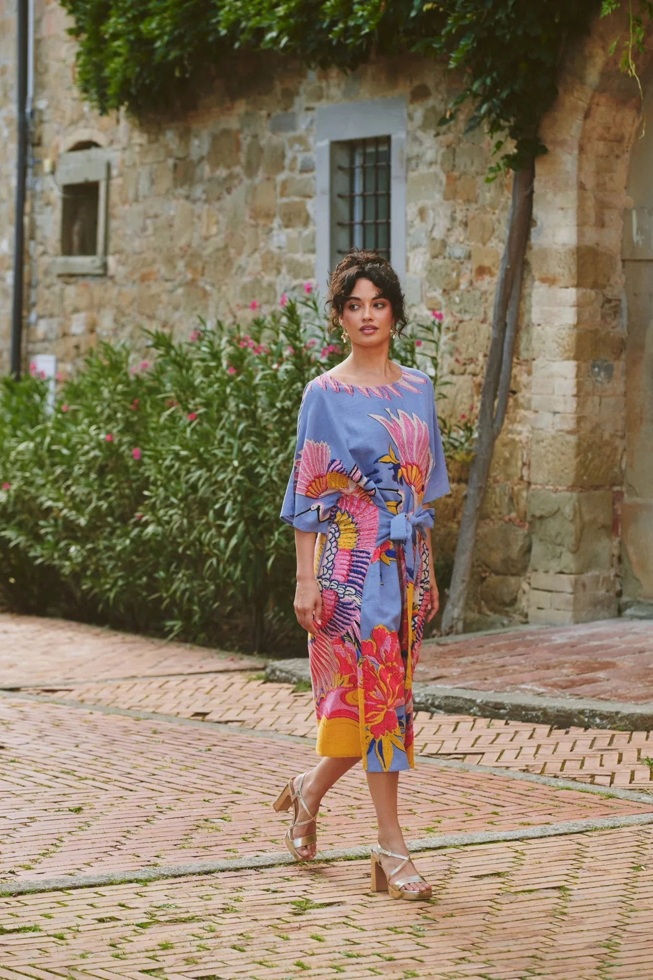 One Hundred Stars Crane Periwinkle Obi Dress - Image 3