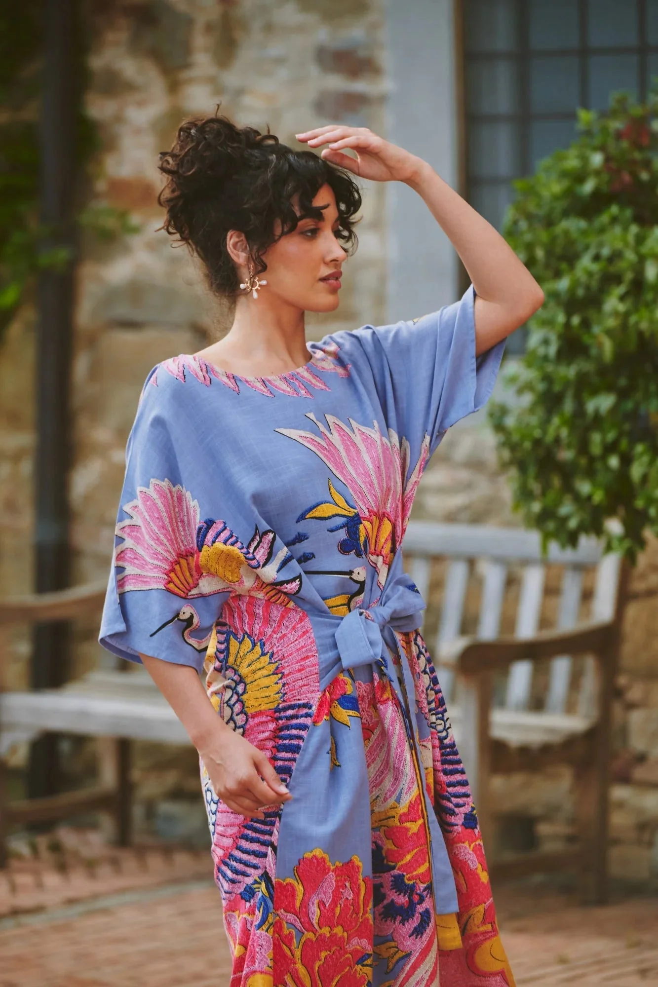 One Hundred Stars Crane Periwinkle Obi Dress - Image 5