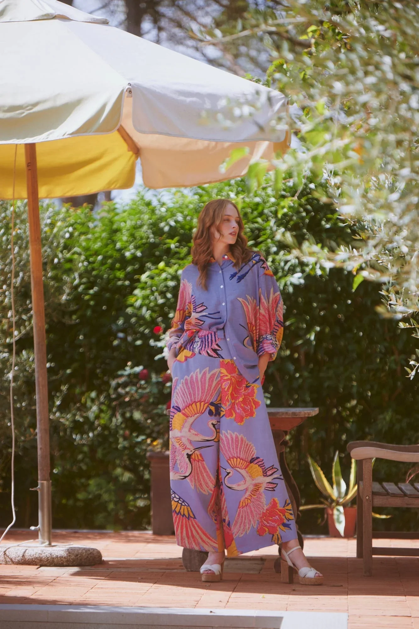 One Hundred Stars Crane Periwinkle Palazzo Pants - Image 3