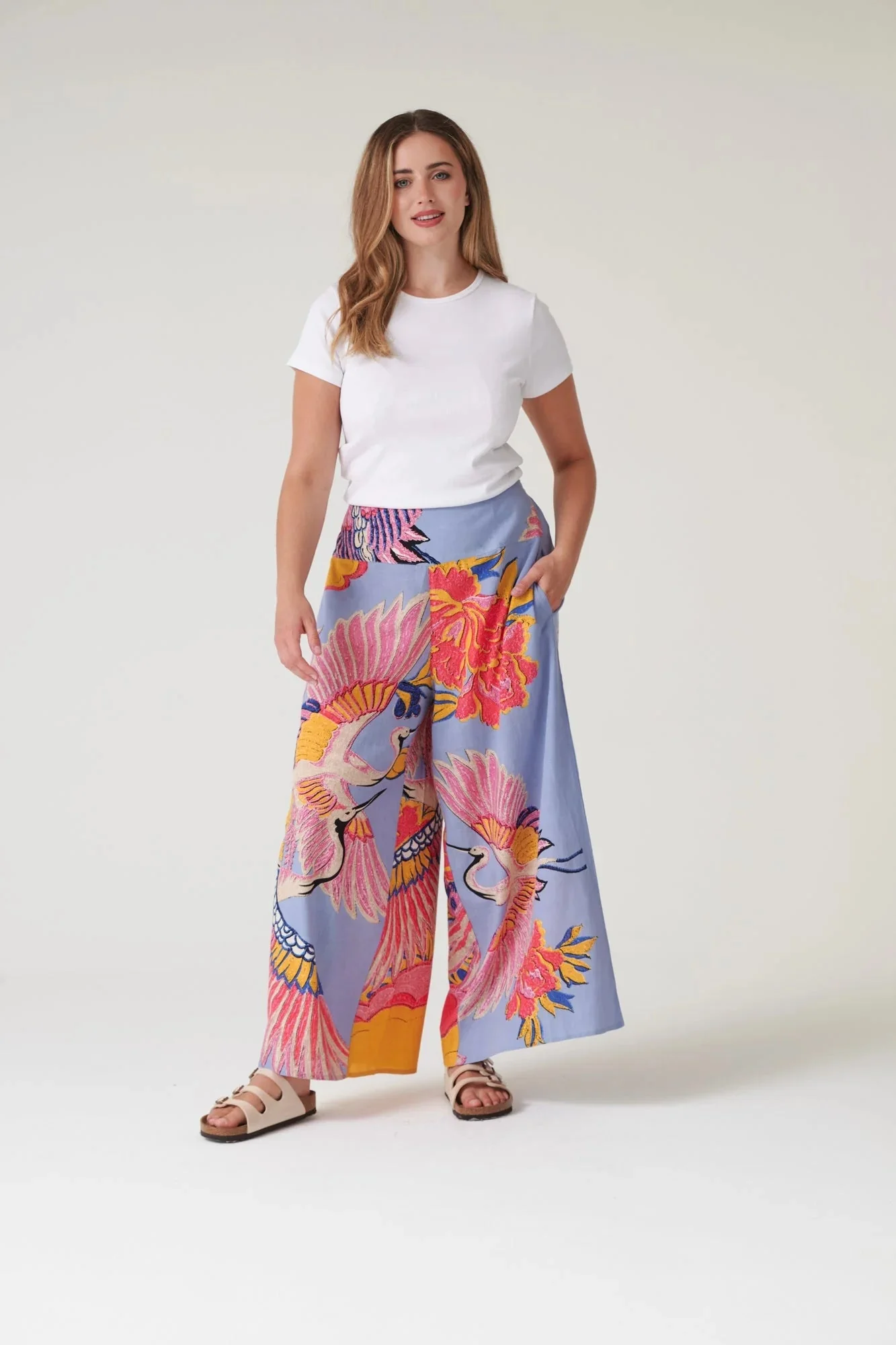 One Hundred Stars Crane Periwinkle Palazzo Pants - Image 5