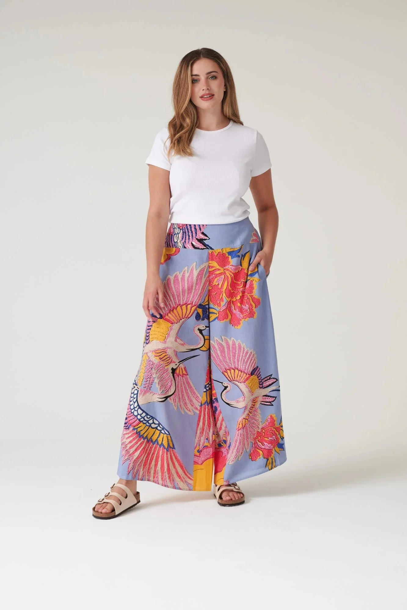 One Hundred Stars Crane Periwinkle Palazzo Pants - Image 6