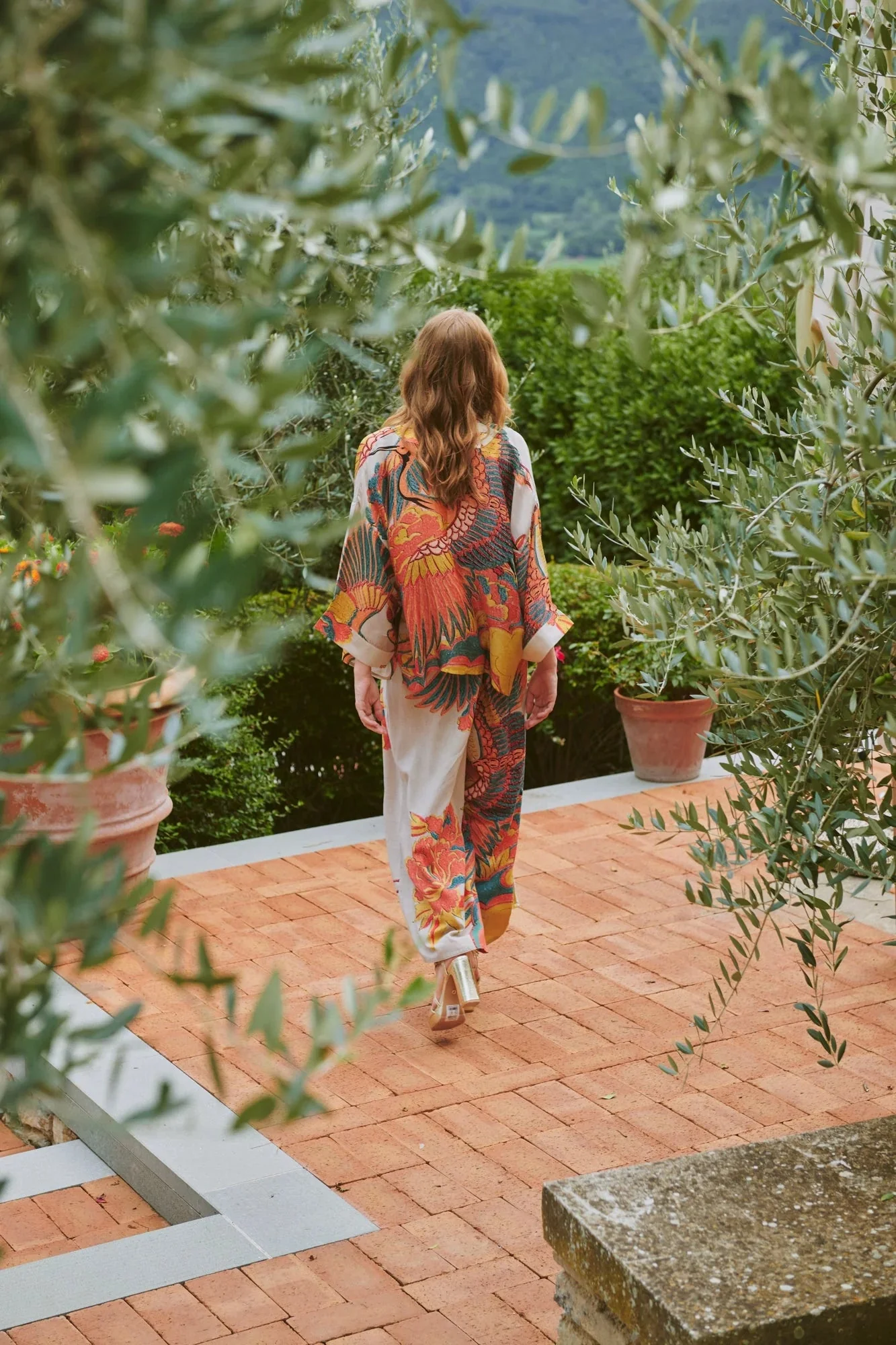 One Hundred Stars Crane Stone Palazzo Pants - Image 3