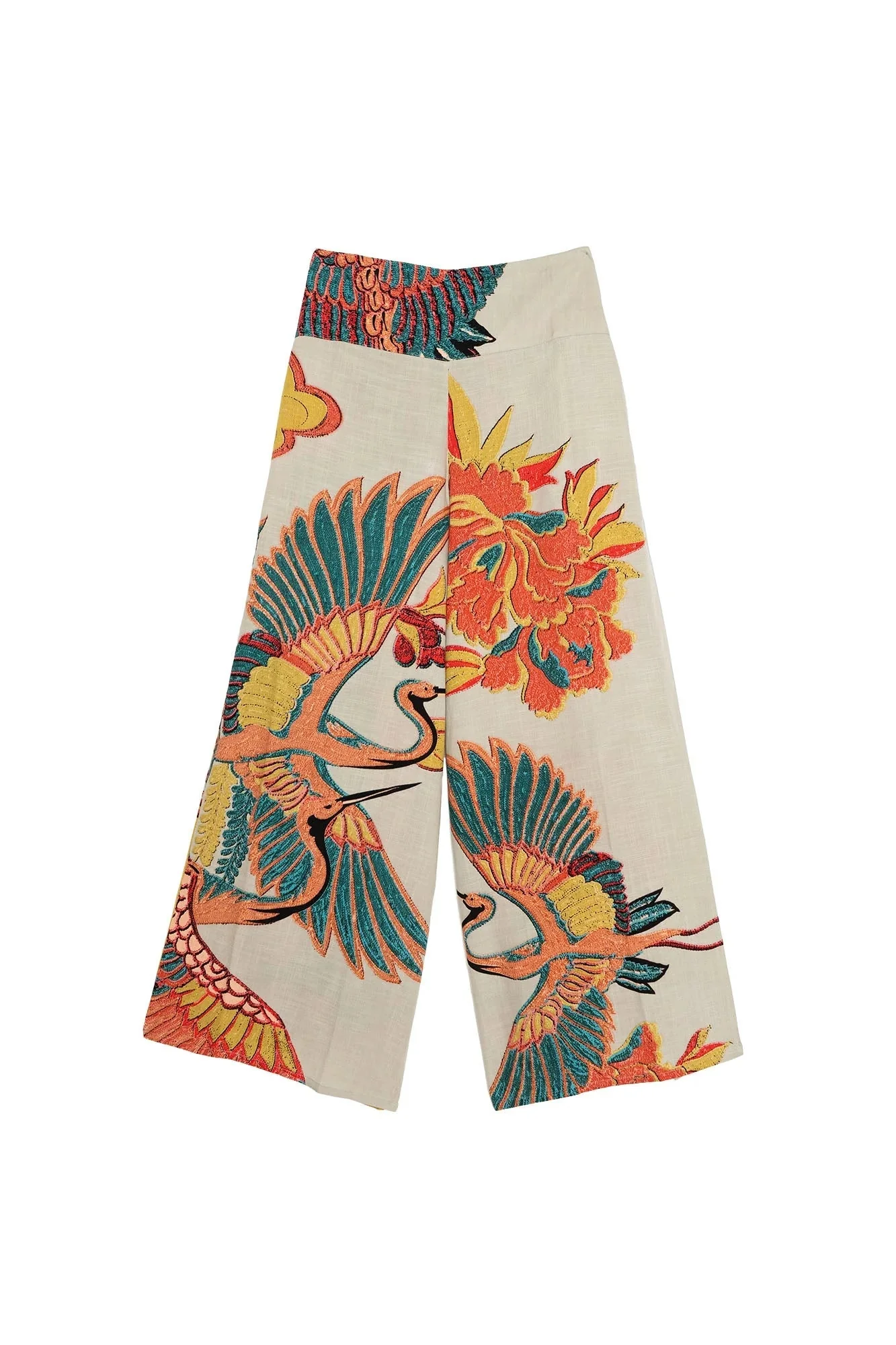 One Hundred Stars Crane Stone Palazzo Pants - Image 4