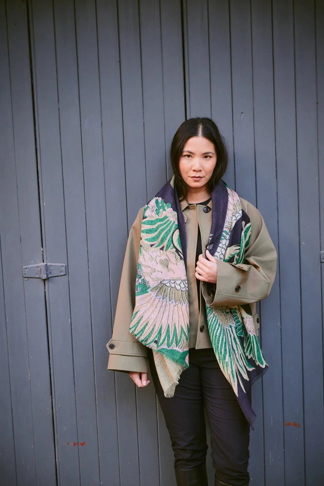 One Hundred Stars Crane Wool Scarf - Image 3