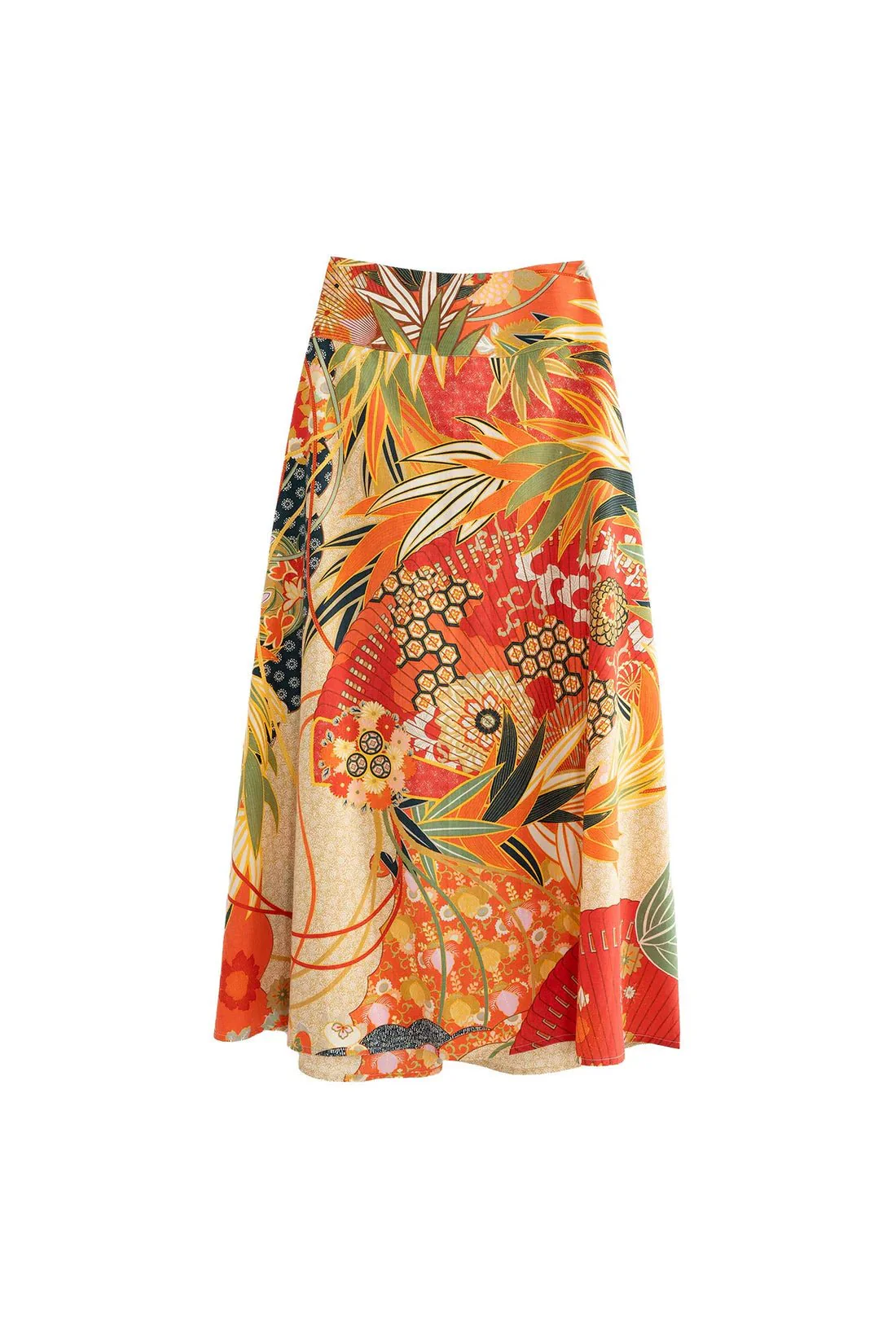 One Hundred Stars Fans Scarlet Cotton A-line Maxi Skirt - Image 9