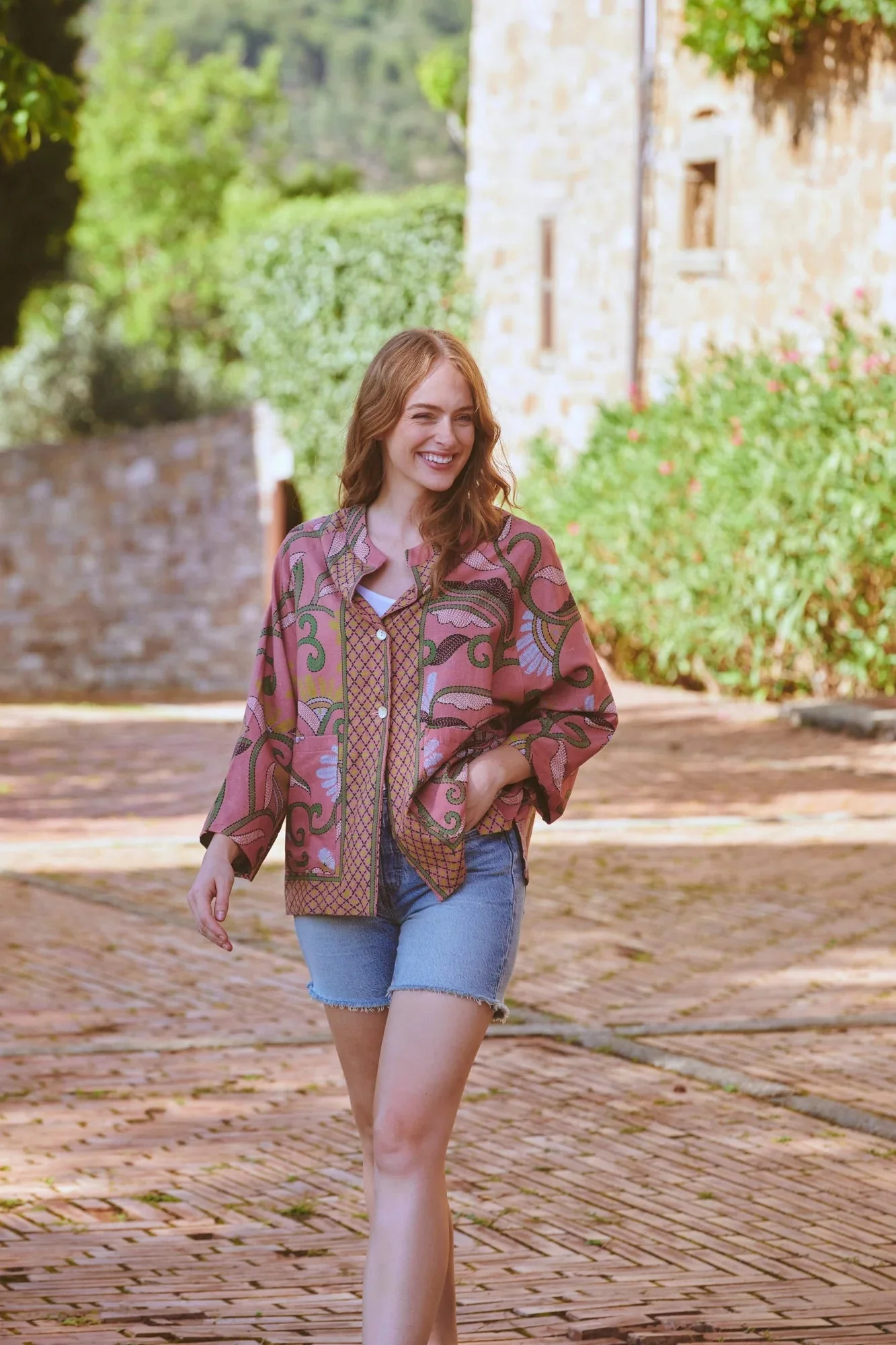 One Hundred Stars Giant Kantha Dusk Summer Jacket