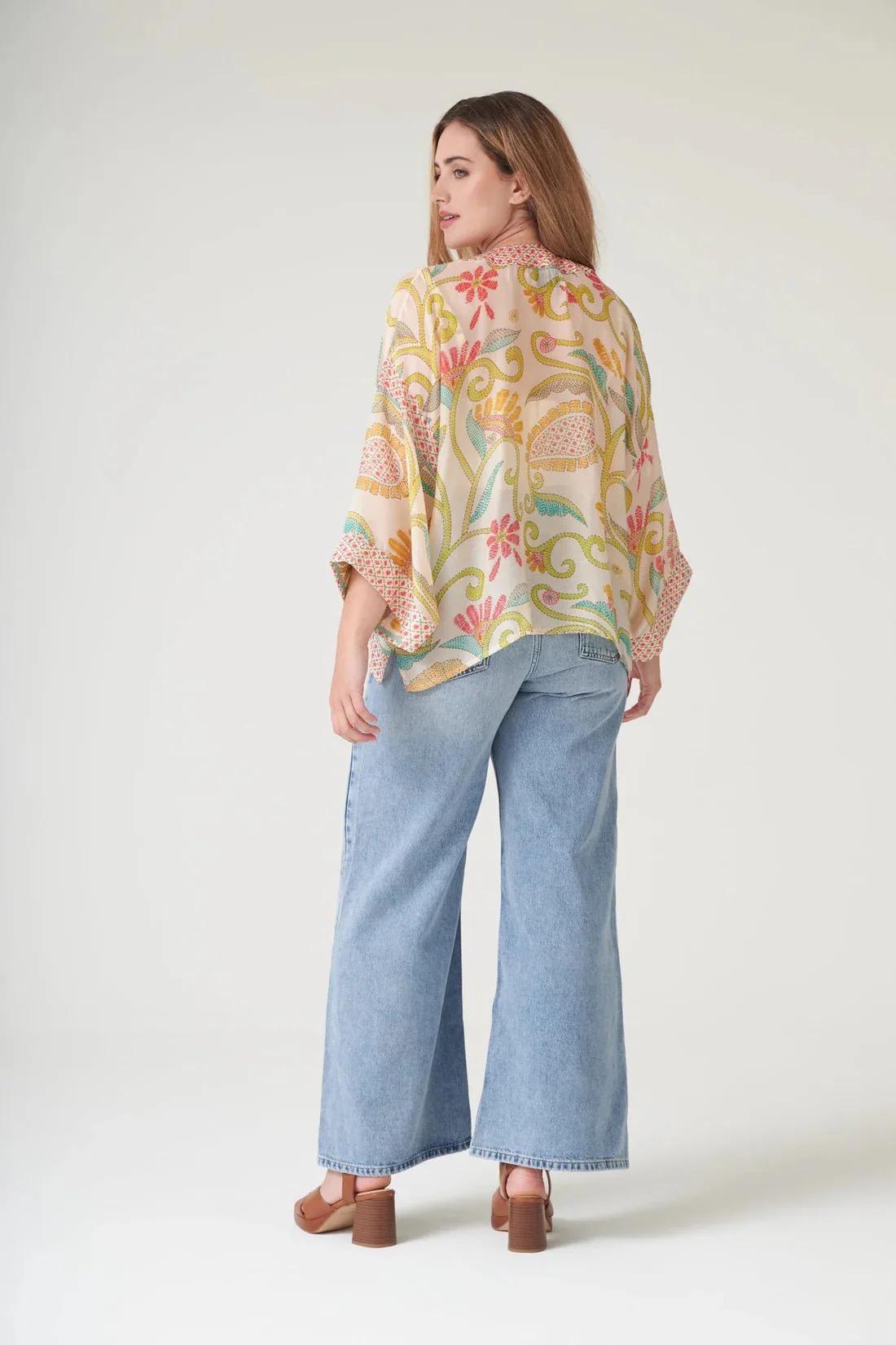 One Hundred Stars Giant Kantha Lime Kimono - Image 6