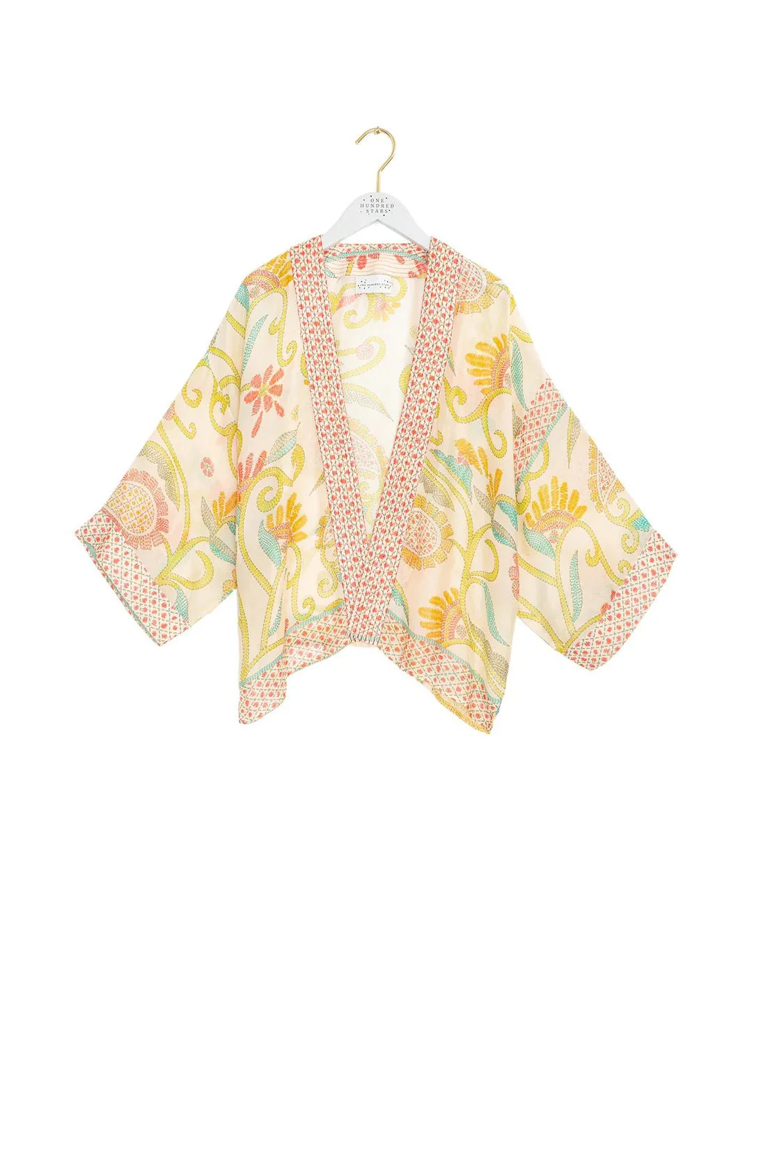 One Hundred Stars Giant Kantha Lime Kimono - Image 7