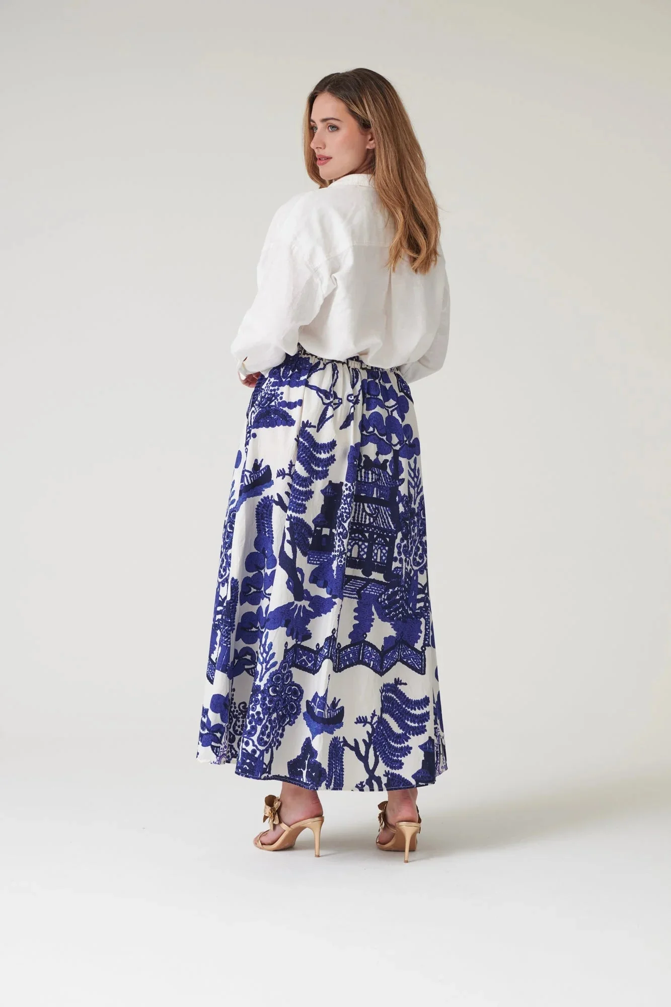 One Hundred Stars Giant Willow Blue A-line Maxi Skirt - Image 8