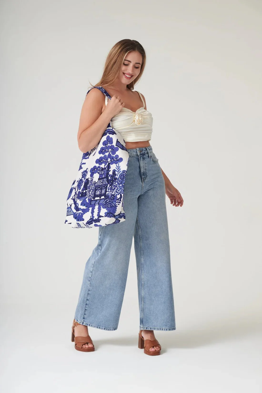 One Hundred Stars Giant Willow Blue Canvas Bag - Image 3