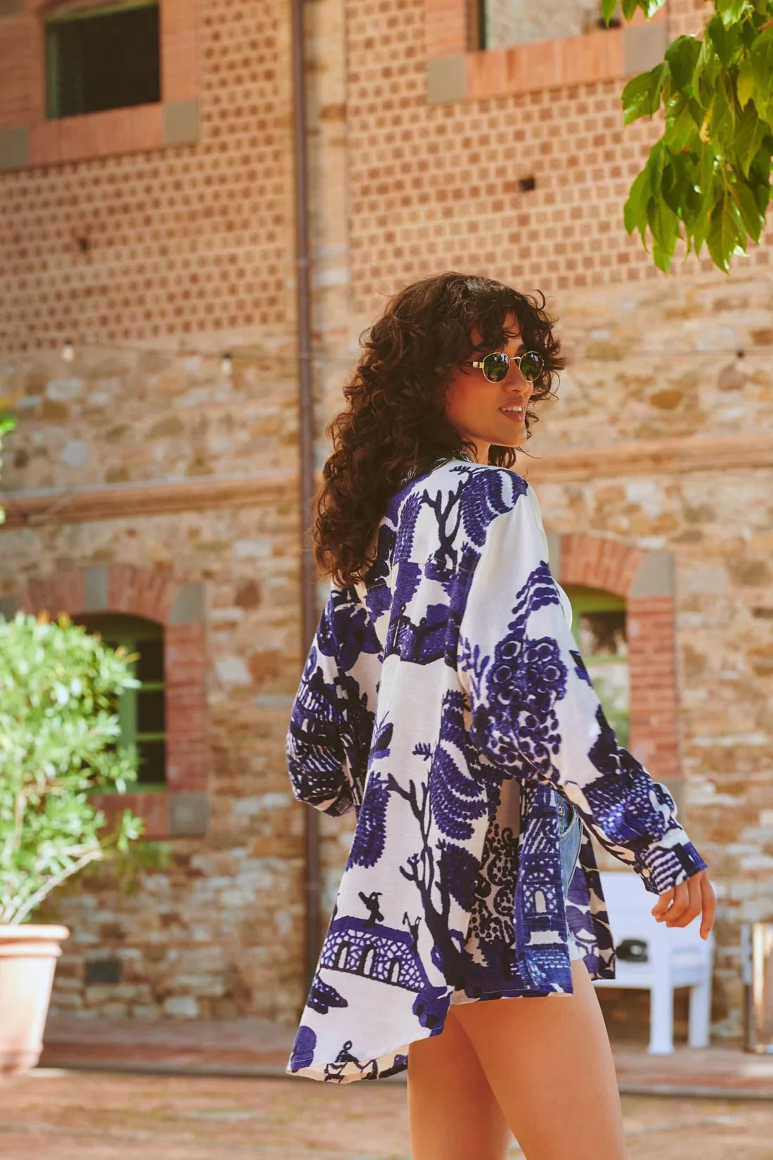 One Hundred Stars Giant Willow Blue Oversized Shirt - Image 3