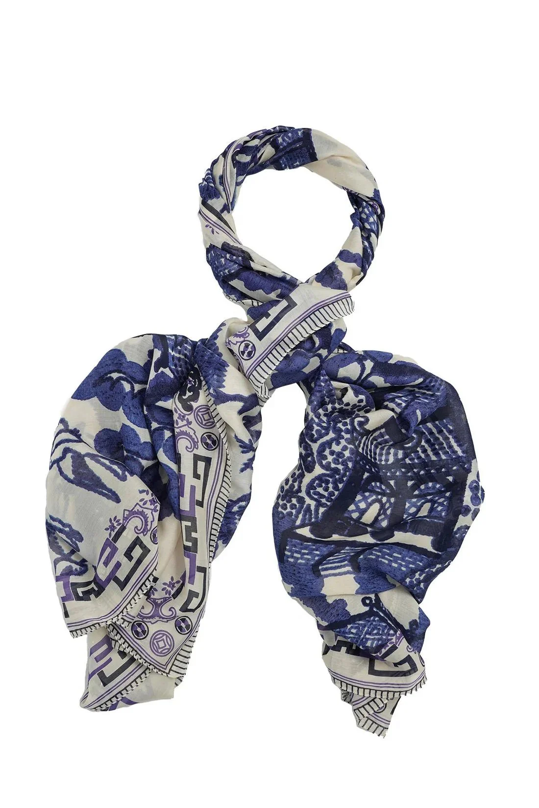 One Hundred Stars Giant Willow Blue Scarf - Image 4
