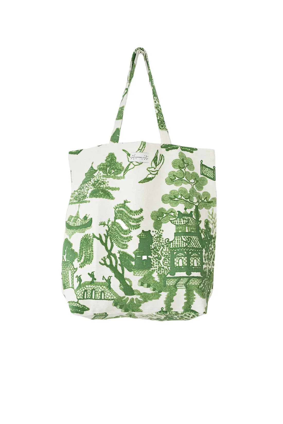 One Hundred Stars Giant Willow Green Canvas Bag - Image 2