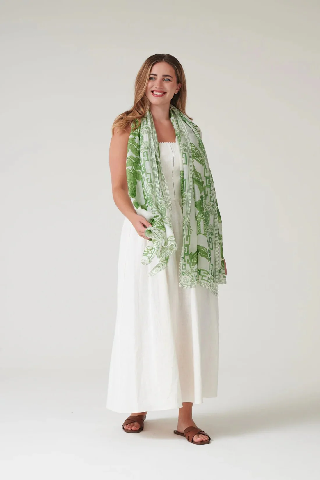 One Hundred Stars Giant Willow Green Scarf - Image 2