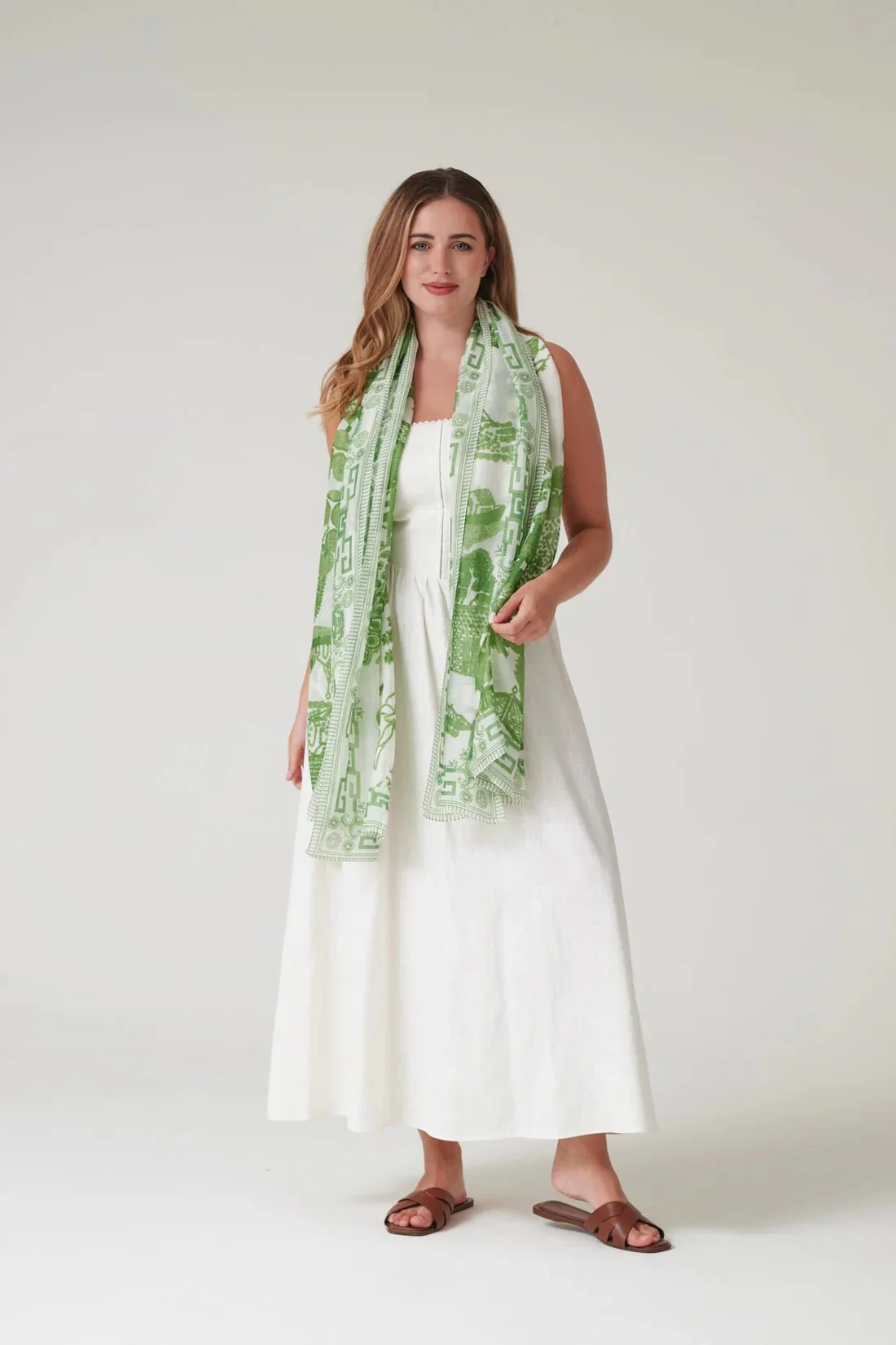 One Hundred Stars Giant Willow Green Scarf - Image 4