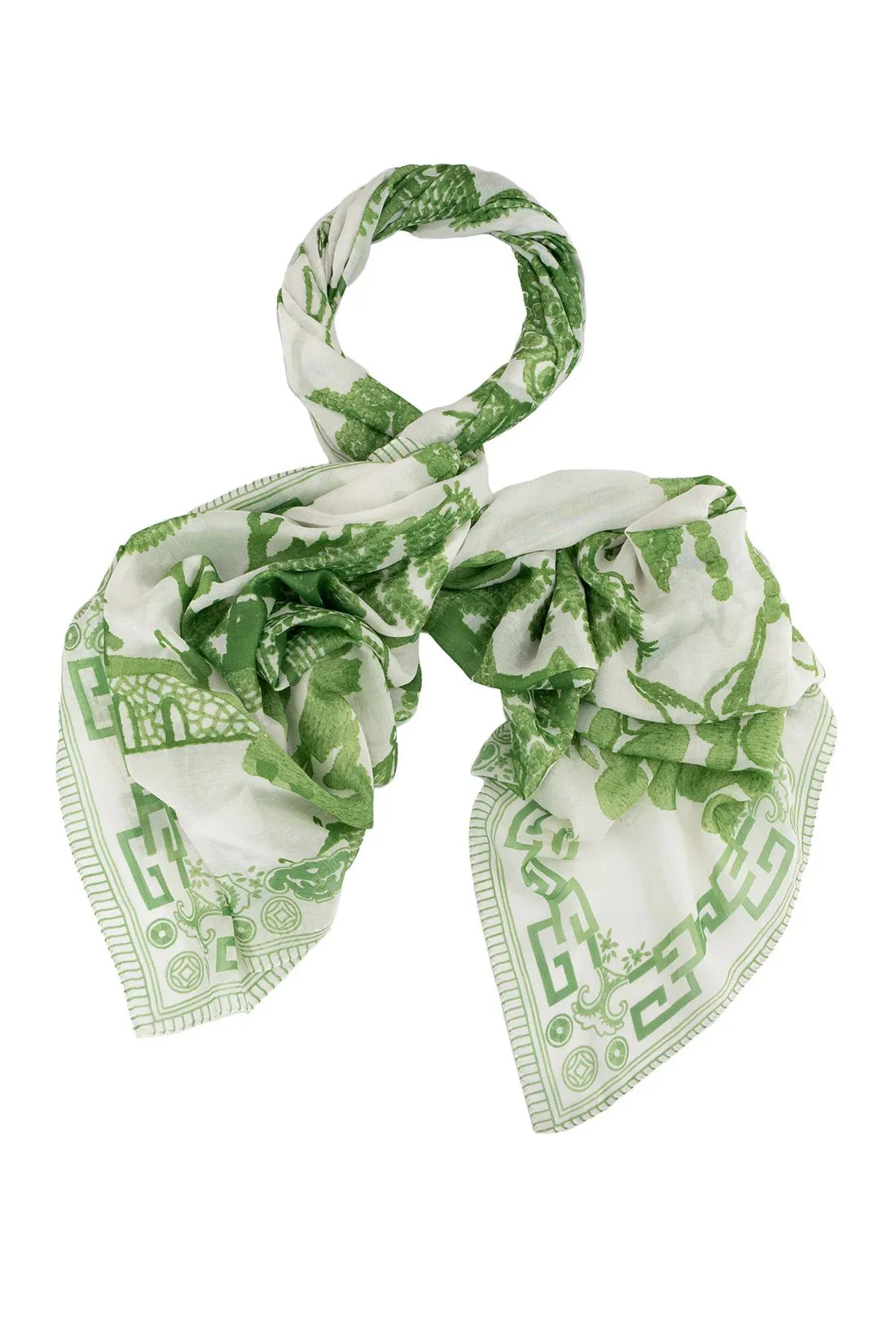 One Hundred Stars Giant Willow Green Scarf - Image 5