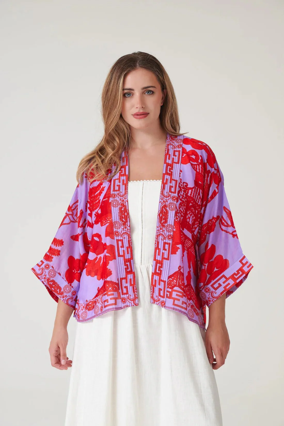 One Hundred Stars Giant Willow Violet Kimono - Image 2