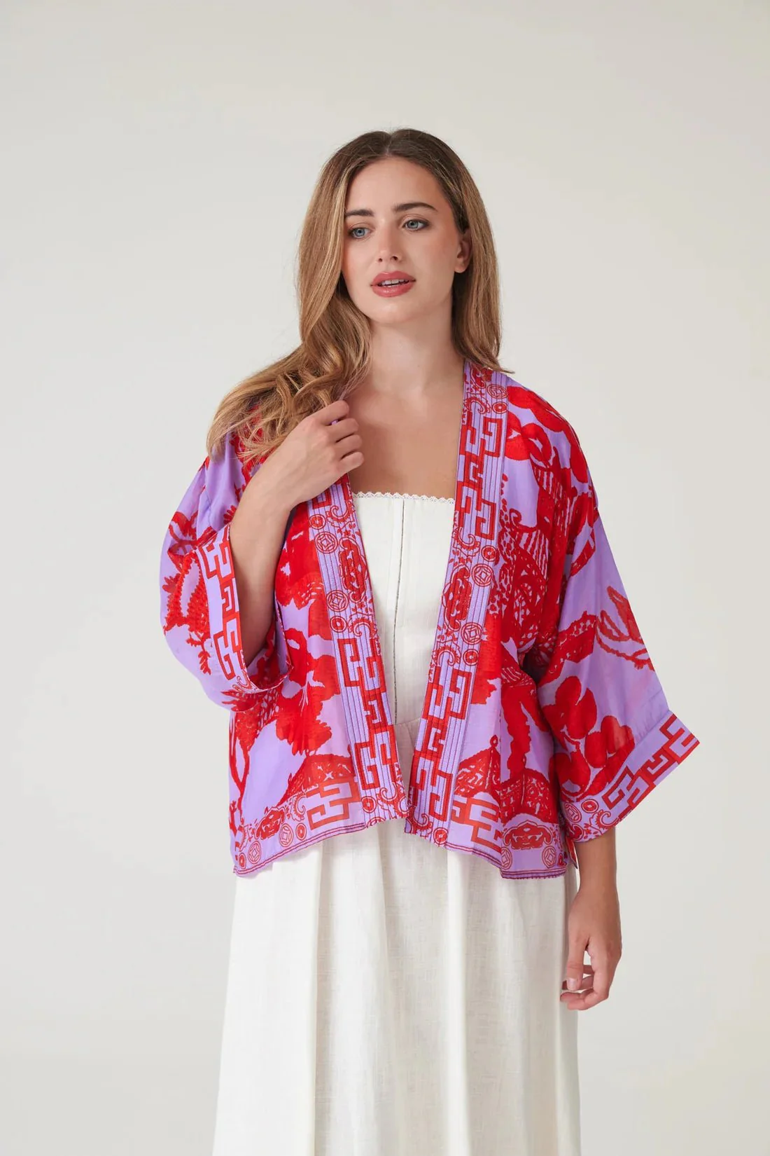 One Hundred Stars Giant Willow Violet Kimono - Image 3