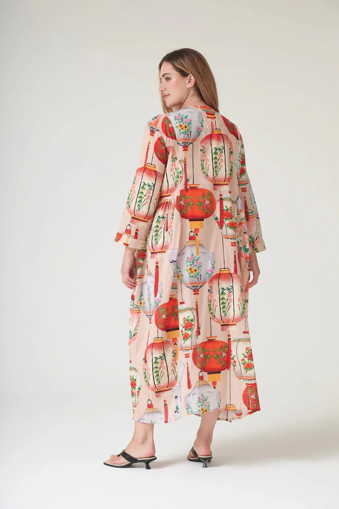 One Hundred Stars Lanterns Red Pinch Pleat Dress - Image 8