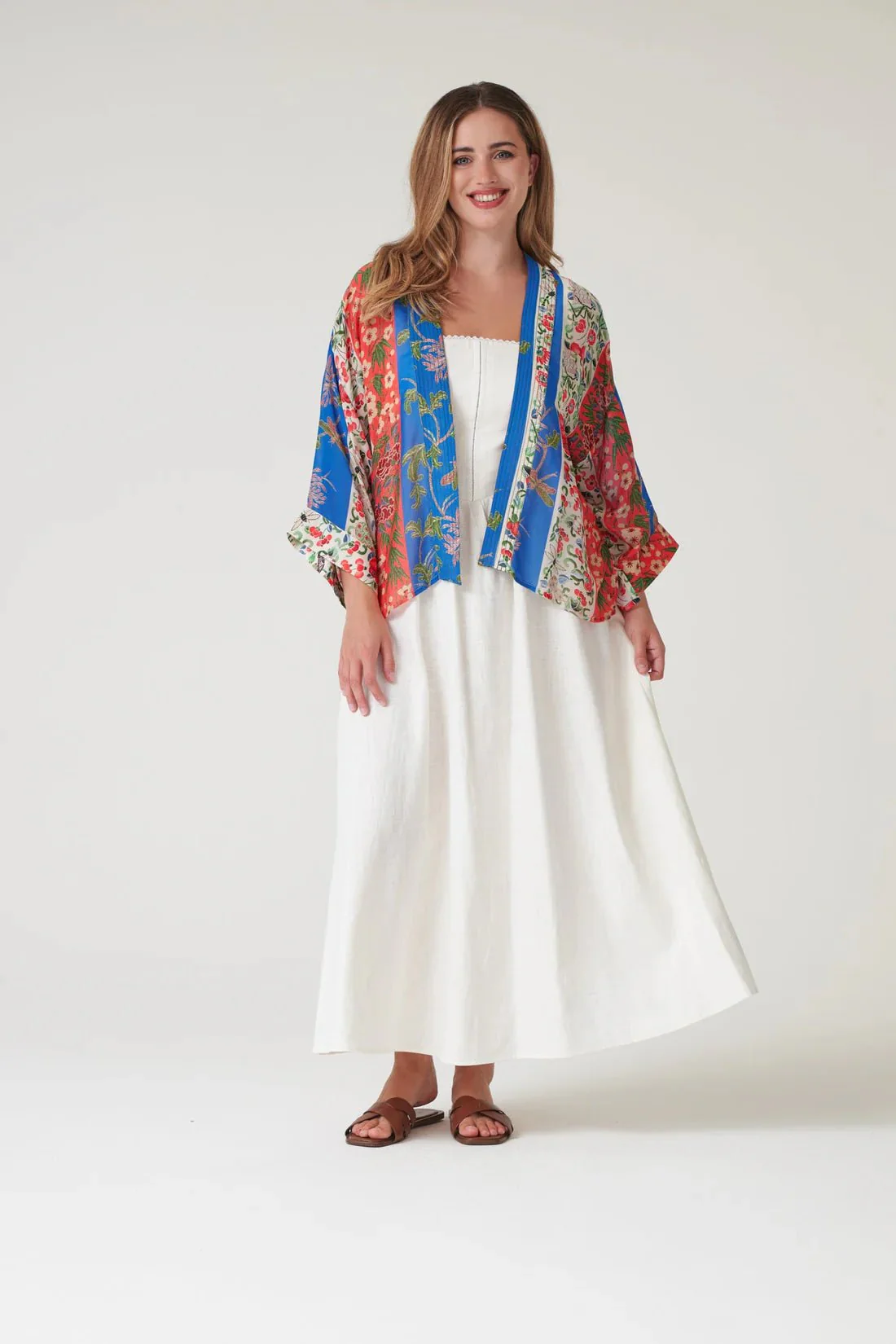 One Hundred Stars Ribbons Cobalt Kimono - Image 4