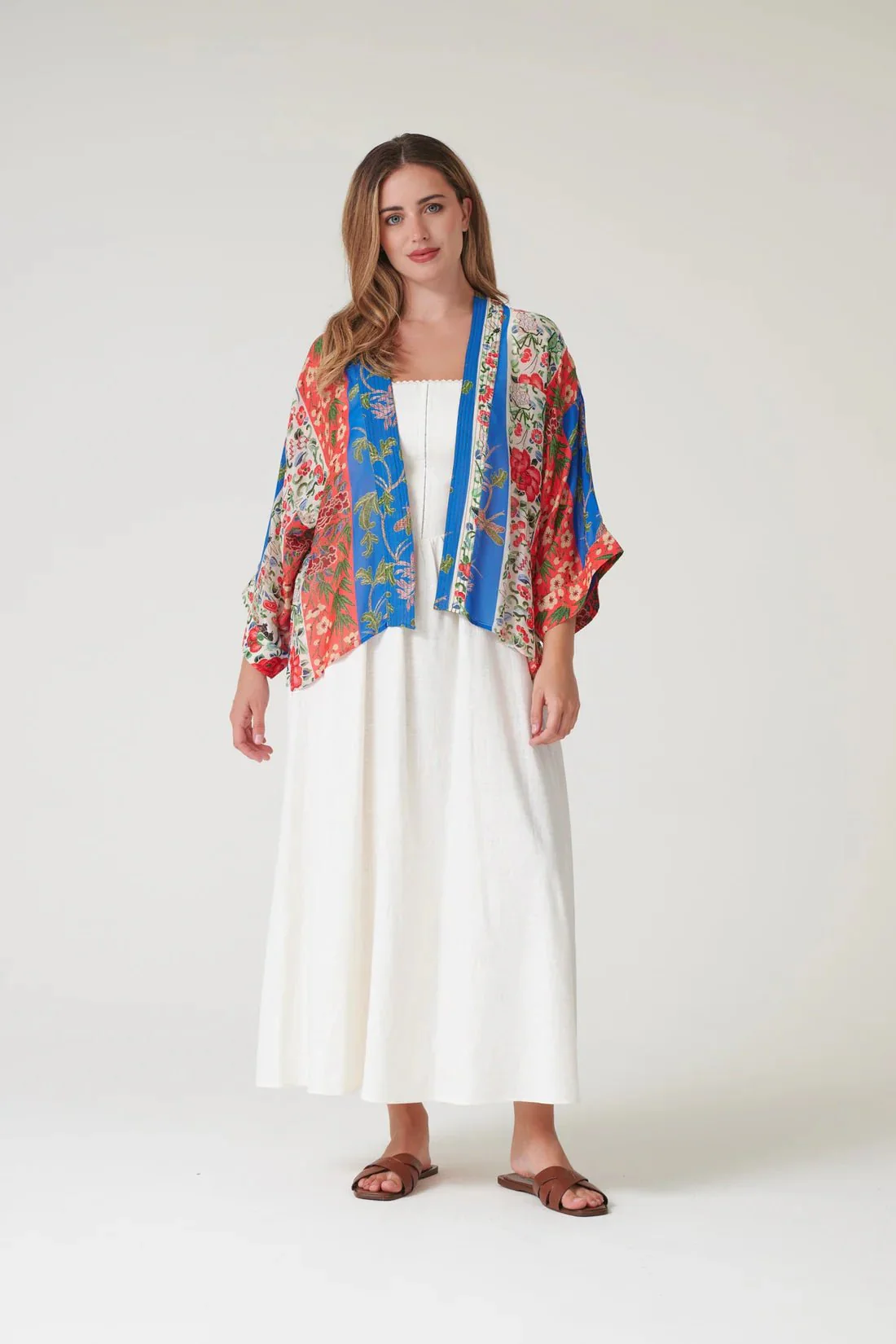 One Hundred Stars Ribbons Cobalt Kimono - Image 6
