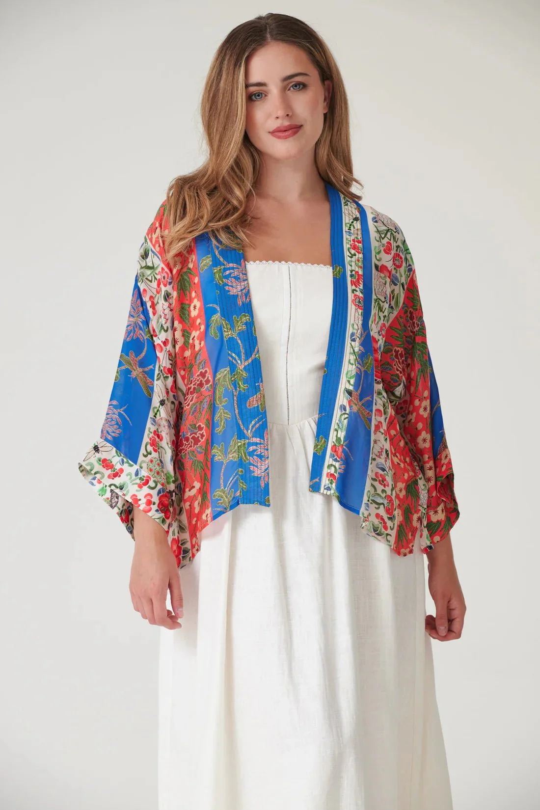 One Hundred Stars Ribbons Cobalt Kimono - Image 8