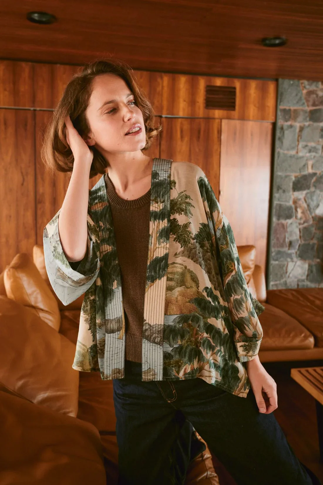 One Hundred Stars Rivers And Trees Natural Kimono