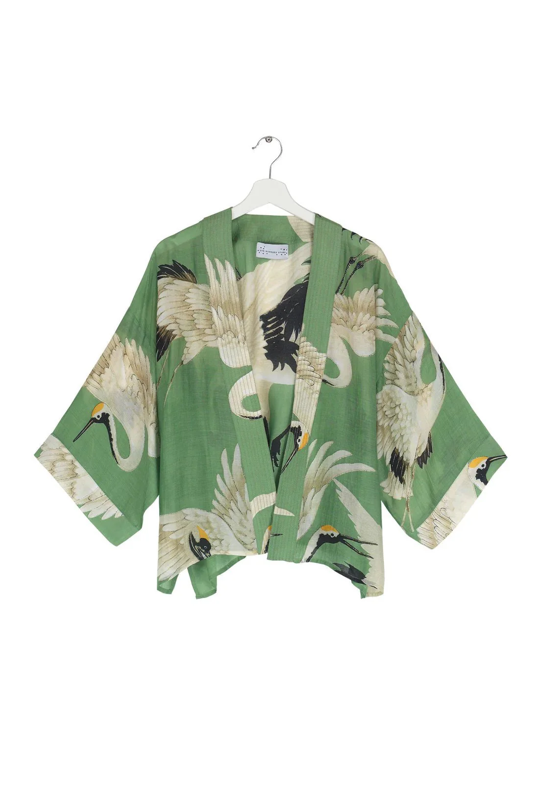 One Hundred Stars Stork Pea Green Kimono - Image 4