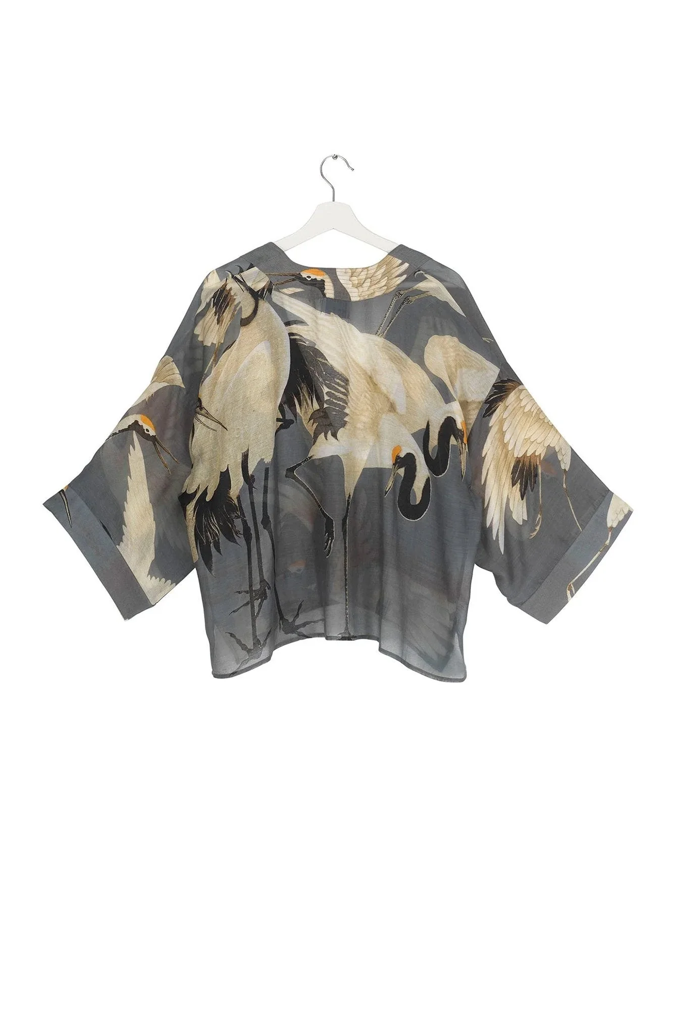 One Hundred Stars Stork Slate Grey Kimono - Image 5