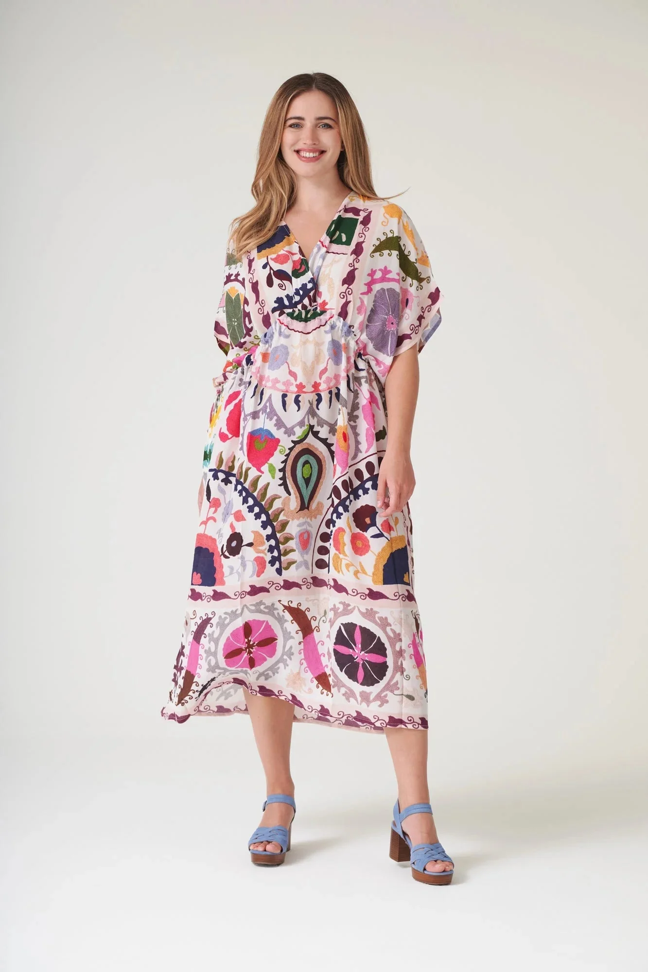 One Hundred Stars Suzani Pink String Dress - Image 2