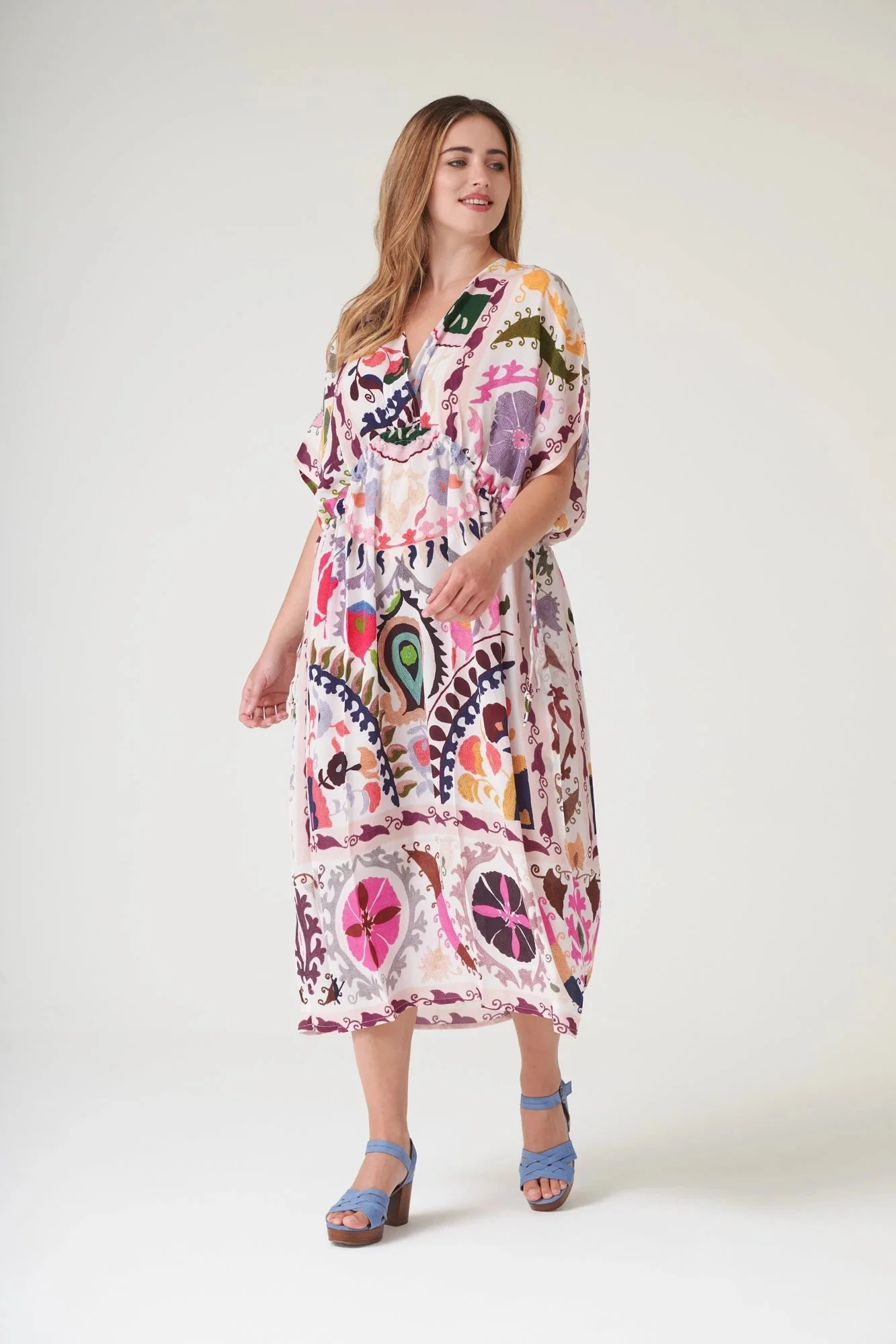 One Hundred Stars Suzani Pink String Dress - Image 3