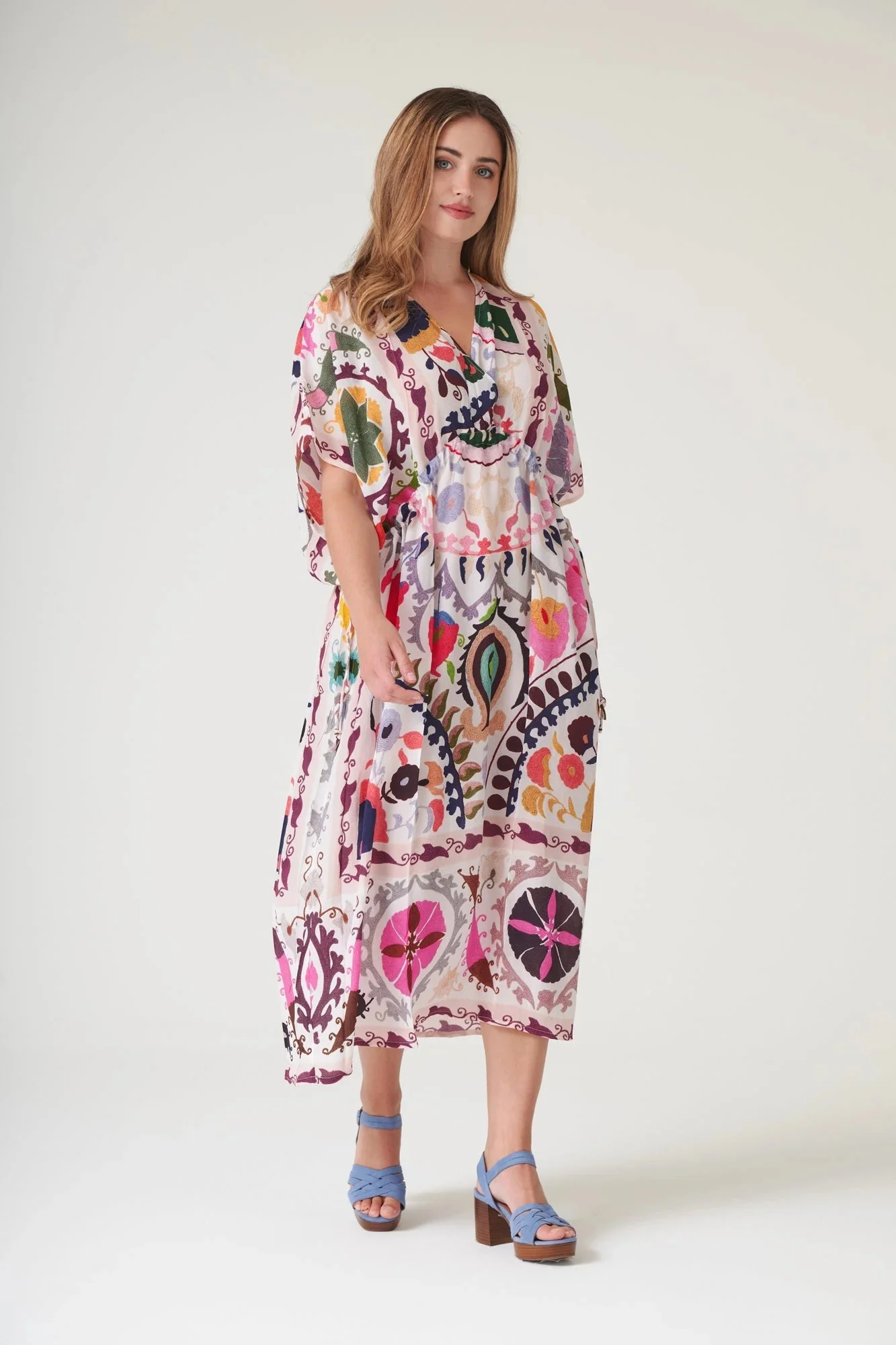 One Hundred Stars Suzani Pink String Dress - Image 4