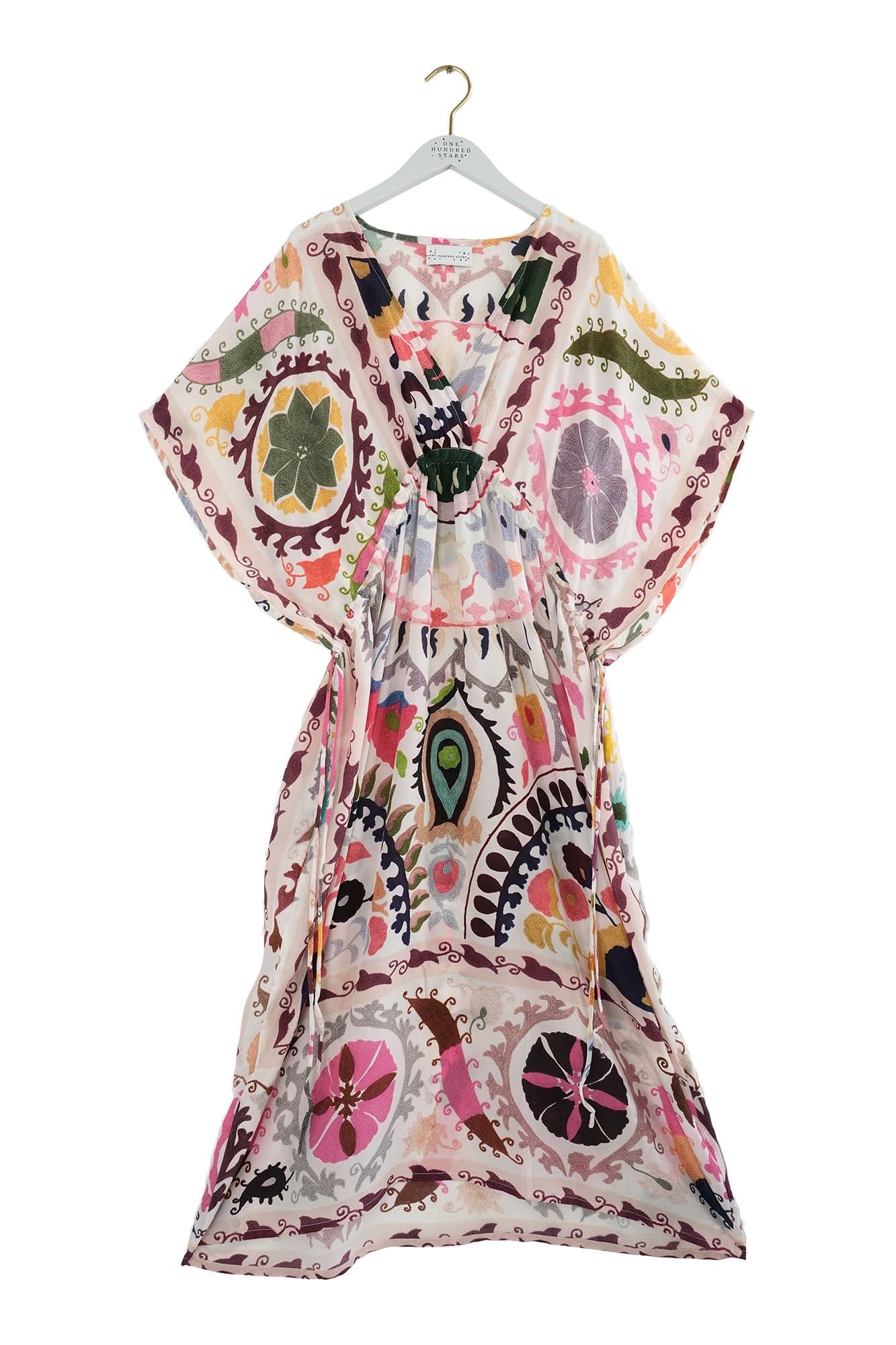 One Hundred Stars Suzani Pink String Dress - Image 7