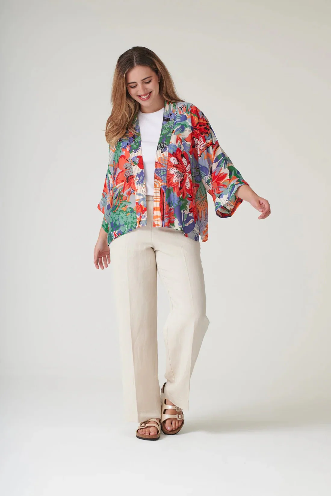 One Hundred Stars Tropicana Blue Kimono - Image 4