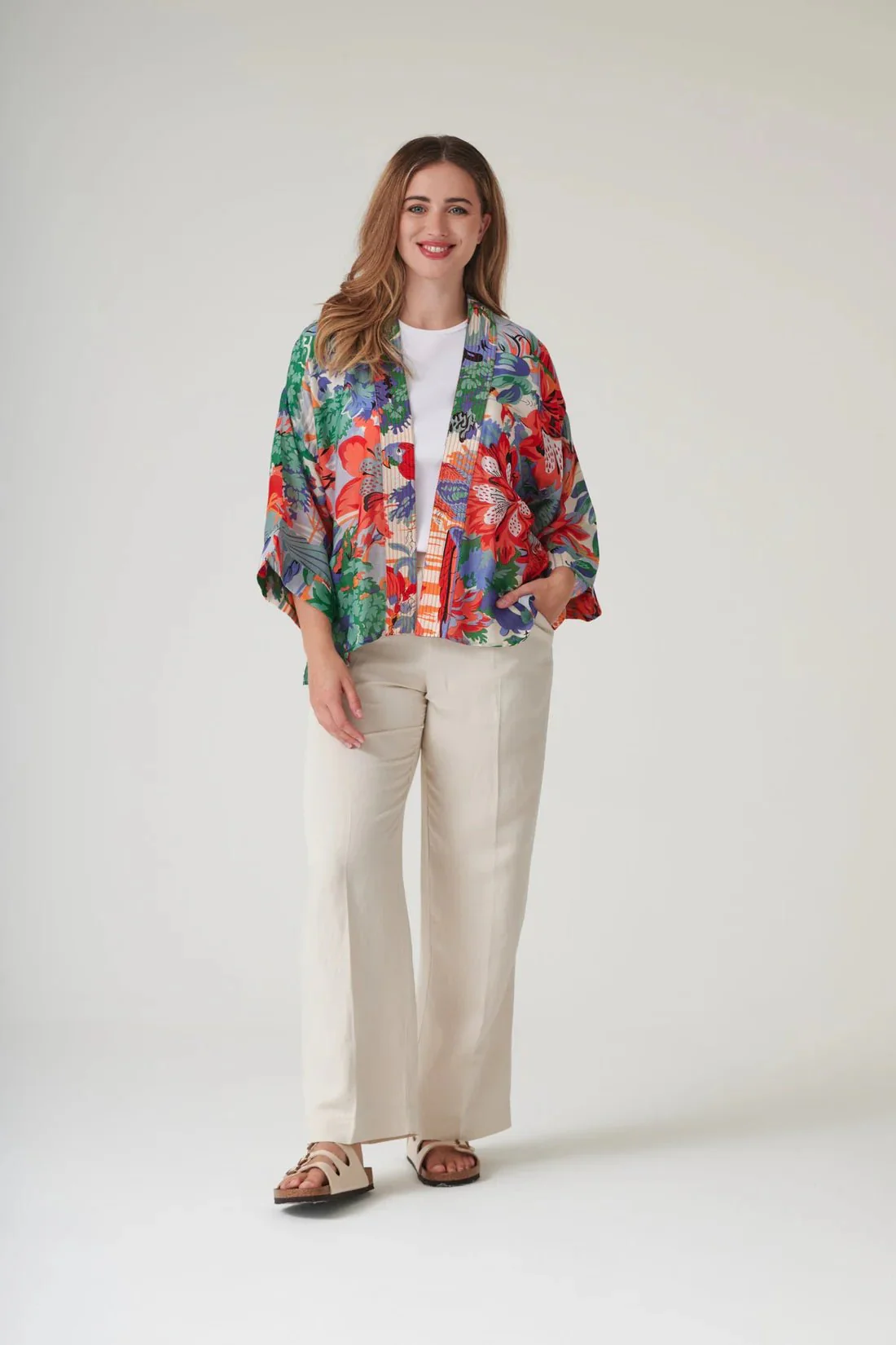One Hundred Stars Tropicana Blue Kimono - Image 5
