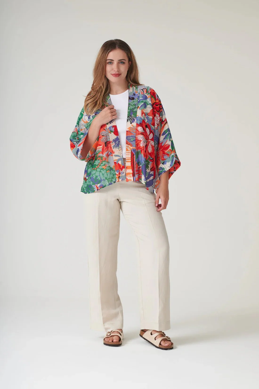 One Hundred Stars Tropicana Blue Kimono - Image 6