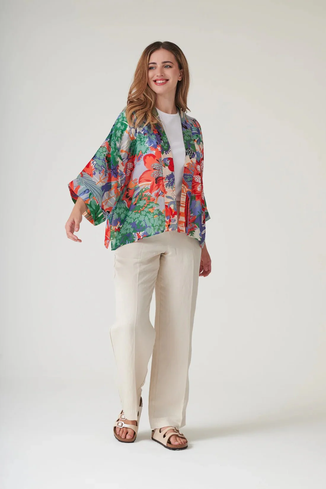 One Hundred Stars Tropicana Blue Kimono - Image 7