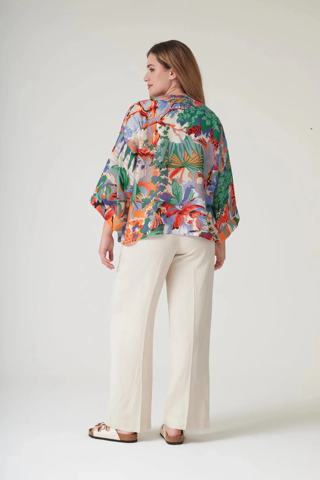 One Hundred Stars Tropicana Blue Kimono - Image 8