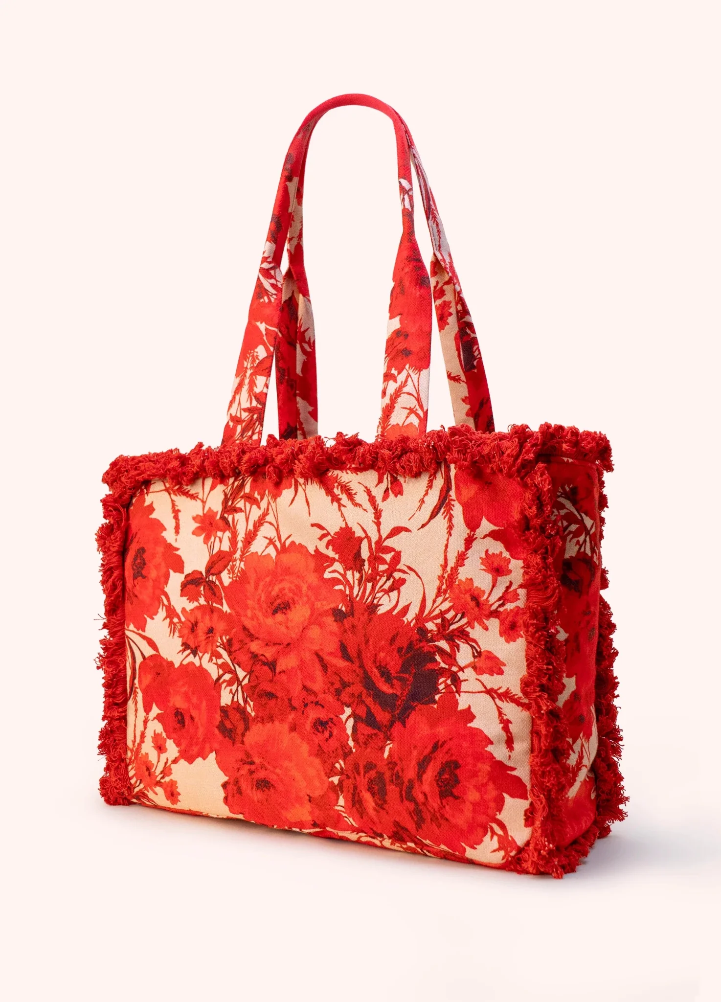 Powder Rogue Blooms Fringe Box Tote Bag