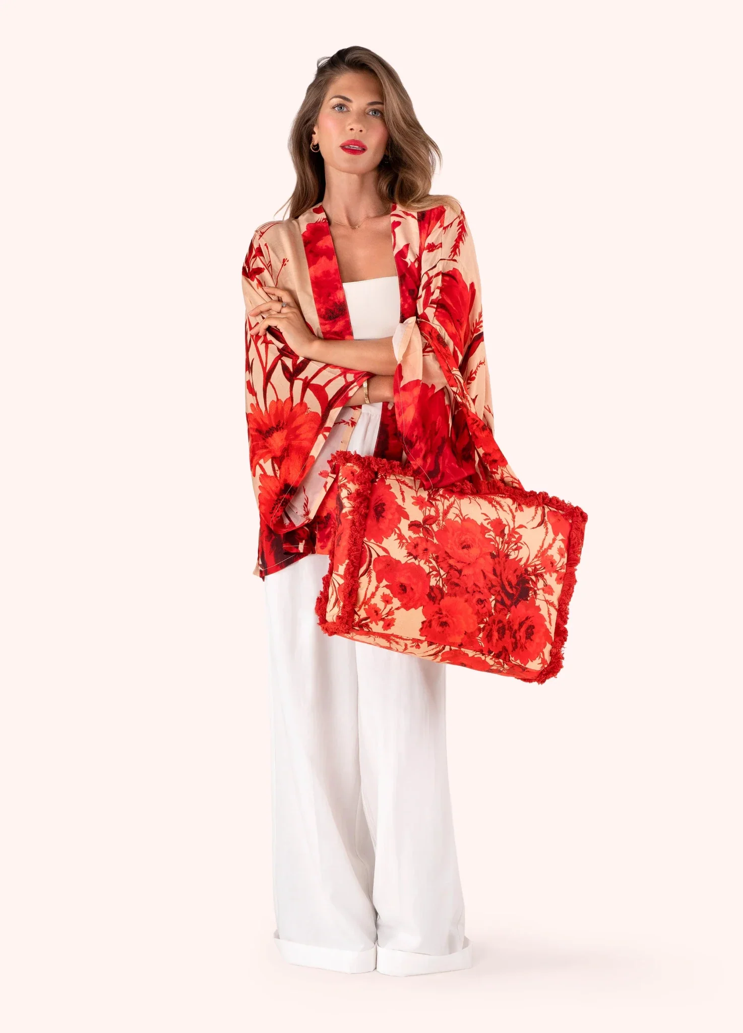 Powder Rogue Blooms Fringe Box Tote Bag - Image 4