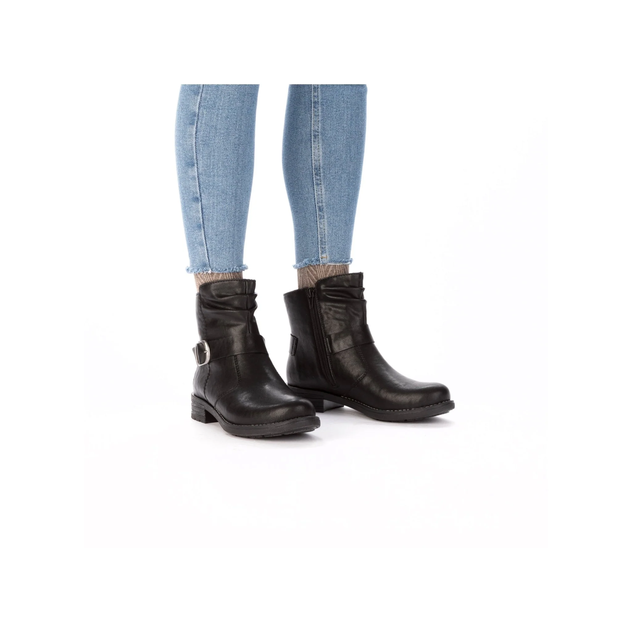Rieker 79462-00 Buckle Boot Black - Image 8