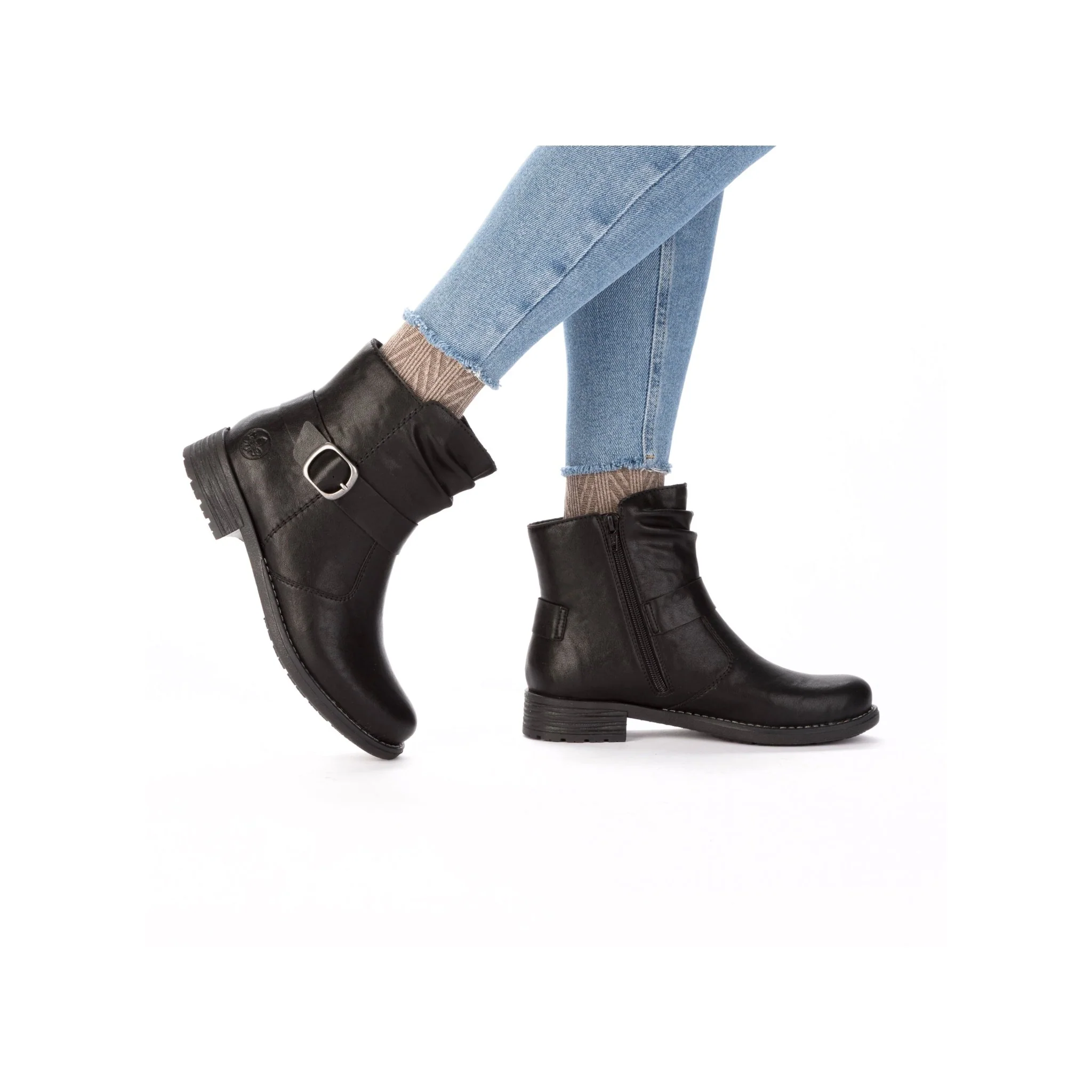 Rieker 79462-00 Buckle Boot Black - Image 9
