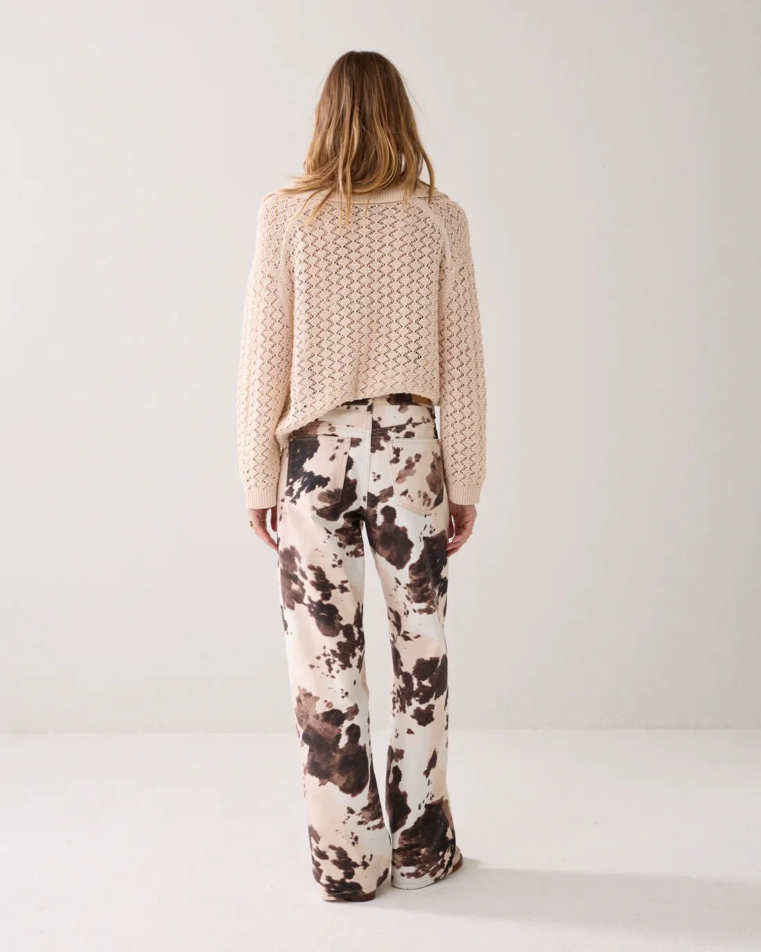 Summum Woman Cow Print Twill Trousers - Image 4