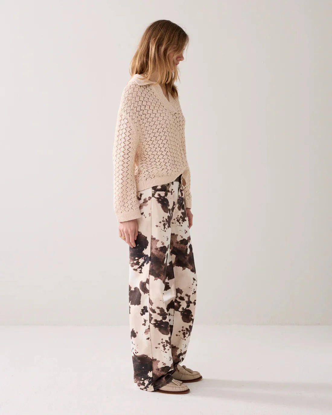Summum Woman Cow Print Twill Trousers - Image 5