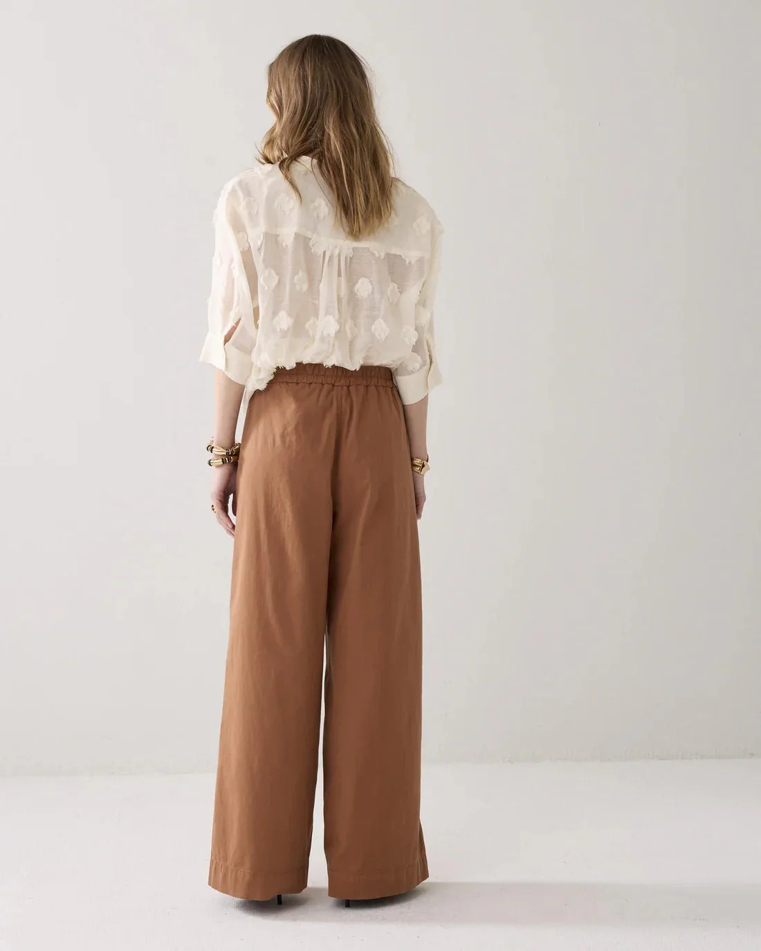 Summum Woman Soft Cotton Stretch Palazzo Trousers - Image 4