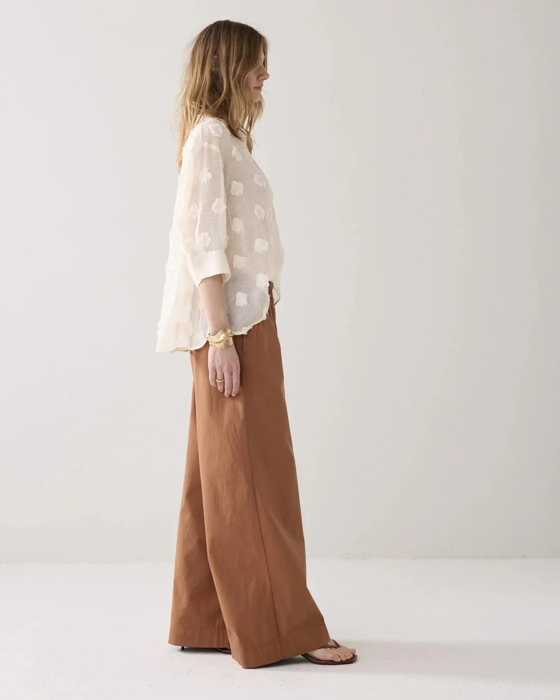 Summum Woman Soft Cotton Stretch Palazzo Trousers - Image 5